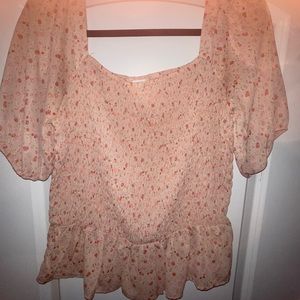Pink floral top size Xl